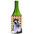 thumbnail image 1 of Schnauzer Fall Leaves Portrait Wine bottle sleeve Hugger, 1 of 1