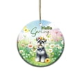 thumbnail image 1 of Schnauzer Hello Spring Time Flower Floral Nature Ceramic Round Ornament Miniature Schnauzer Dog Lover Home Tree Decor - 02031, 1 of 5