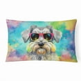 thumbnail image 1 of Schnauzer Hippie Dawg Fabric Decorative Pillow 12 in x 16 in, 1 of 4