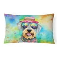 thumbnail image 1 of Schnauzer Hippie Dawg Fabric Decorative Pillow, 1 of 4