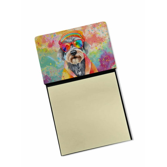 Schnauzer Hippie Dawg Sticky Note Holder 3.25 in x 5.25 in