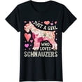 thumbnail image 1 of Schnauzer Just A Girl Who Loves Schnauzers Dog Flower Floral T-Shirt, 1 of 3