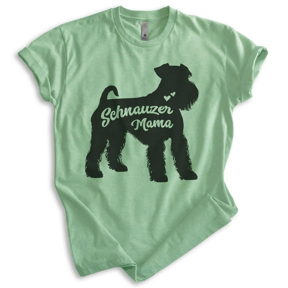 Schnauzer Mama, Unisex Women's Shirt, Mini Schnauzer, Schnauzer Owner, Funny Dog Mama Gift, Heather Apple Green, Medium