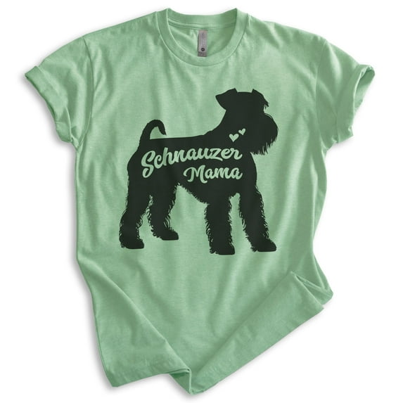 Schnauzer Mama, Unisex Women's Shirt, Mini Schnauzer, Schnauzer Owner, Funny Dog Mama Gift, Heather Apple Green, Medium
