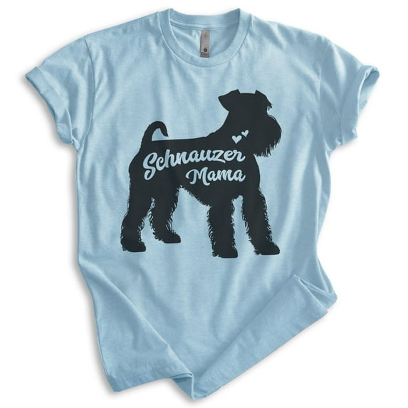 Schnauzer Mama, Unisex Women's Shirt, Mini Schnauzer, Schnauzer Owner, Funny Dog Mama Gift, Heather Light Blue, XX-Large