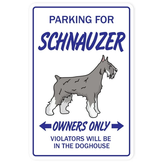 Schnauzer novelty sticker | Indoor/Outdoor | Funny Home Décor for Garages, Living Rooms, Bedroom, Offices | SignMission Schnauzer novelty sticker Dog Pet Parking Road Decals Wall Plaque