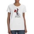 thumbnail image 1 of Schnauzer On Penny Farthing T-Shirt Women -Fab Funky Designs, Female 3X-Large, 1 of 4