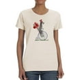 thumbnail image 1 of Schnauzer On Penny Farthing T-Shirt Women -Fab Funky Designs, Female x-Large, 1 of 4