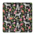 thumbnail image 1 of Schnauzer with Pioneer Flower Square Fitted Tablecloth with Elastic Edge,Square Table Cover,Washable Elastic Table Cover for Home Kitchen Party Decor 34"x34", 1 of 6