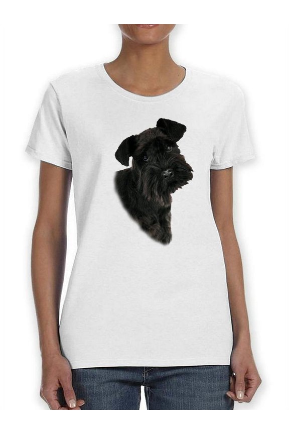 Schnauzer Portrait T-Shirt Women -SPIdeals Designs, Female XX-Large
