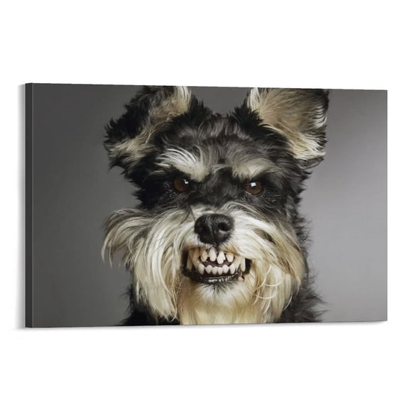 Schnauzer Poster 4 Poster Cool Artworks Painting Wall Art Canvas Prints Hanging Picture Home Decor Posters Gift 08x12inch(20x30cm)