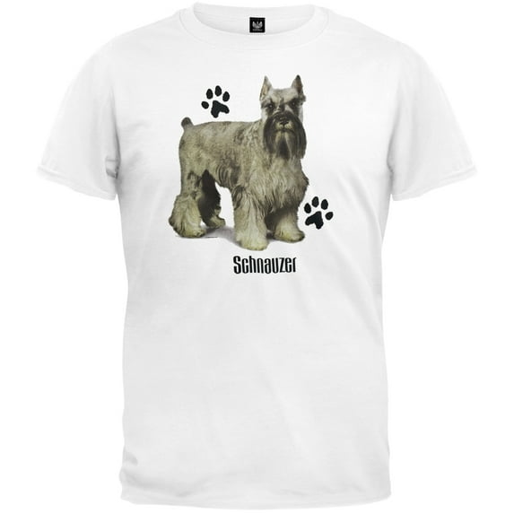 Schnauzer Profile White T-Shirt - X-Large
