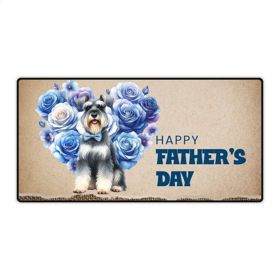 Schnauzer Proud Dad Happy Father's Day Desk Mat Full Keyboard Mouse Pad Miniature Schnauzer Dog Lover Large Mousepad - 02008