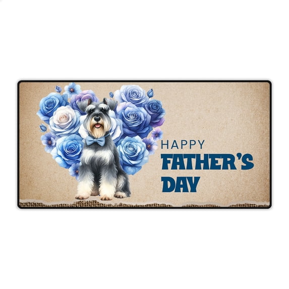 Schnauzer Proud Dad Happy Father's Day Desk Mat Full Keyboard Mouse Pad Miniature Schnauzer Dog Lover Large Mousepad - 02008