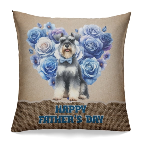 Schnauzer Proud Dad Happy Father's Day Pillowcase Double Sided Miniature Schnauzer Dog Lover Pillow Case Covers - 02008