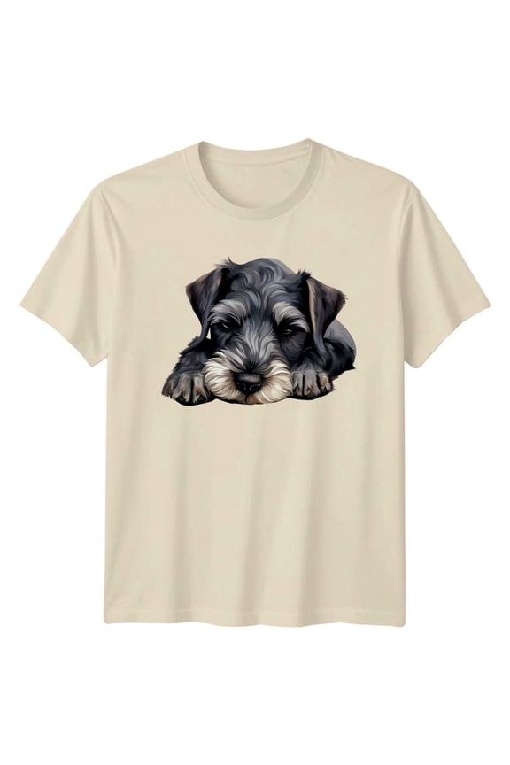 Schnauzer Puppy Dog Animals Mens T-Shirt Womens Tee Graphic Unisex Top
