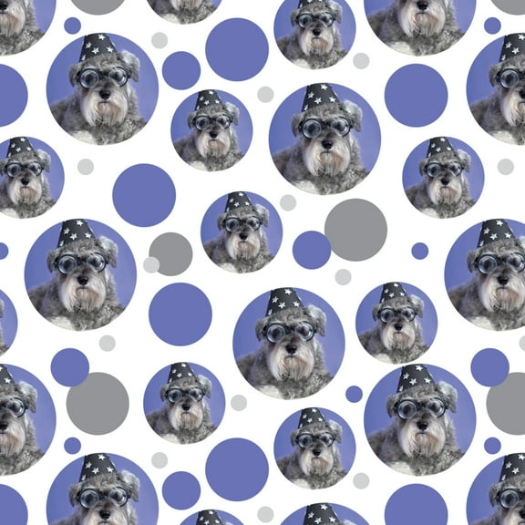 Schnauzer Puppy Dog Wizard Glasses Spell Book Premium Gift Wrap Wrapping Paper Roll