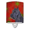 thumbnail image 1 of Schnauzer Red & Green Snowflakes Holiday Christmas Ceramic Night Light, 1 of 1