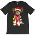thumbnail image 1 of Schnauzer Reindeer Funny Dog St. Nick Hat Christmas Lights Holiday Graphic T-Shirt G2181, Up to 5XL, 1 of 2