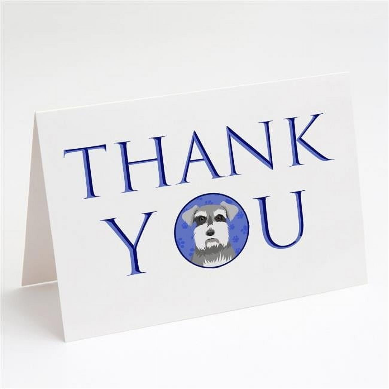 Schnauzer Salt and Pepper #1 Thank You Greeting Cards and Envelopes Pack of 8 7 in x 5 in