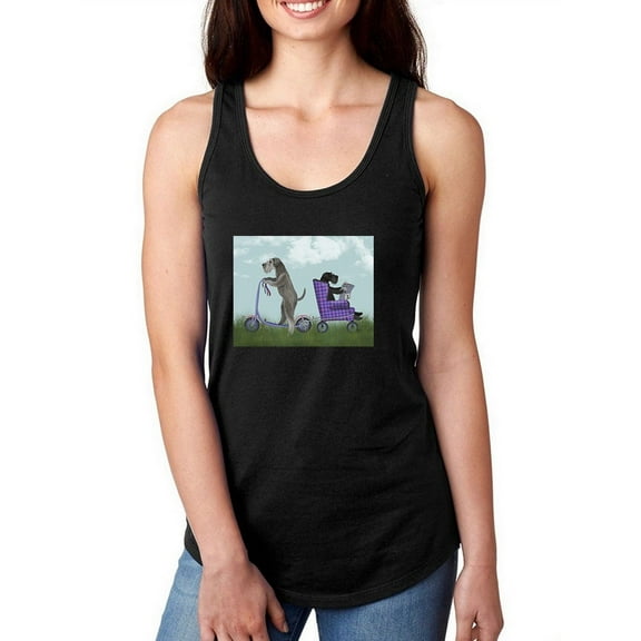 Schnauzer Scooter Racerback Tank Women -Fab Funky Designs, Female x-Small