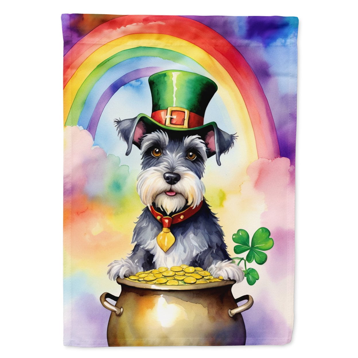 Schnauzer St Patrick's Day Garden Flag 11.25 in x 15.5 in