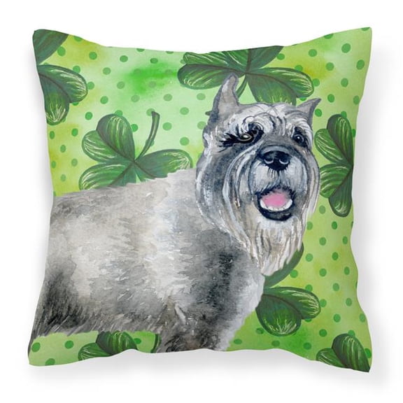 Schnauzer St.Patricks Fabric Decorative Pillow