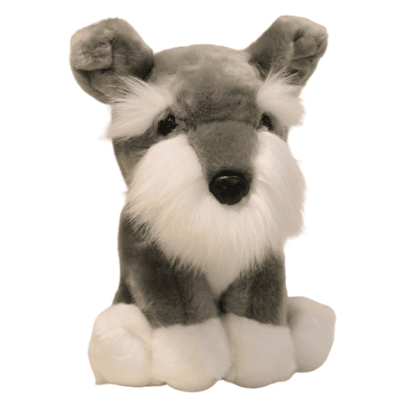 Schnauzer Stuffed Animal Plush- Lifelike Puppy Plush Toy - Precious Companion - Gray 8.3 Inch