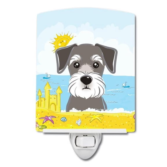 Schnauzer Summer Beach Ceramic Night Light