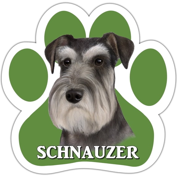 Schnauzer Paw Shaped Car Magnet