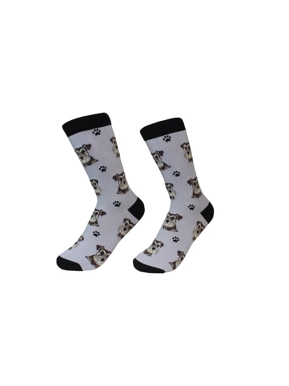 Schnauzer, Uncropped Ears Dog Breed Socks Unisex Sock Daddy by E&S Pets