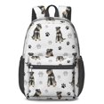 thumbnail image 1 of Schnauzer and Dog Paw Print White 17" School Backpacks for Teens,Waterproof Oxford Fabric,S-Shape Padded Straps for School,Travel,Hiking,Camping, 1 of 6