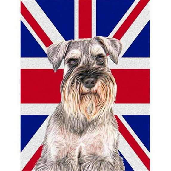 Schnauzer with English Union Jack British Flag Flag Garden Size