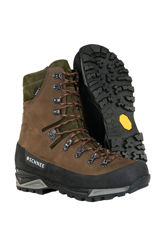 Granite Leather Hiking Boots, Waterproof, Vibram Sole, Brown and Olive, Durable Outdoor Footwear (SH-BTH-4-M/BRNLOD-11-M)