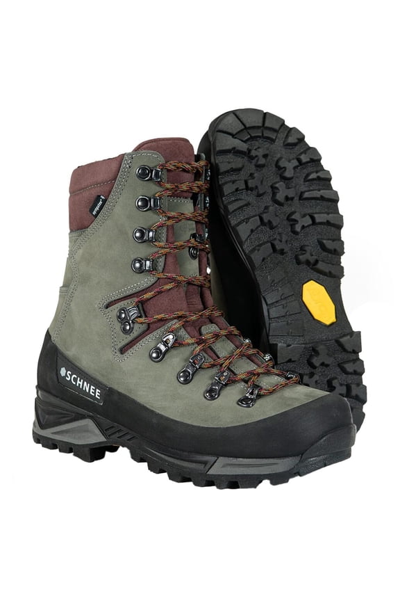 Men's Granite Waterproof Hiking Boots, Vibram Sole, Durable Leather, Quarry/Burgundy (SH-TMB-0-W/QRYBUR-10-M)