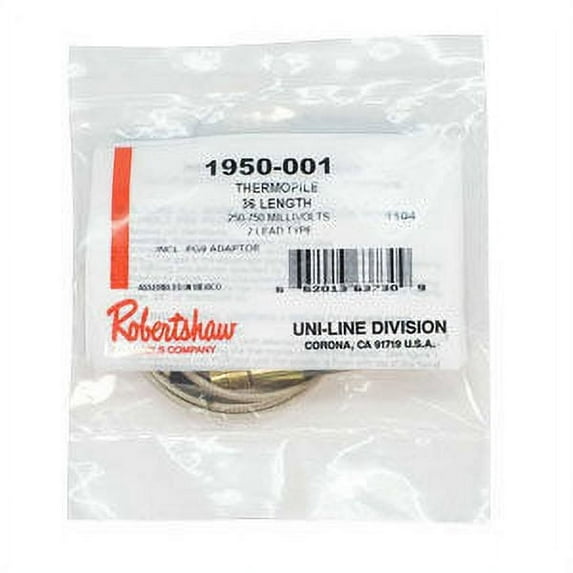 Schneider Electric 1950-001 Robertshaw Thermopile, 2-Wire, 500-750mV, PG9 Pilot Adapter