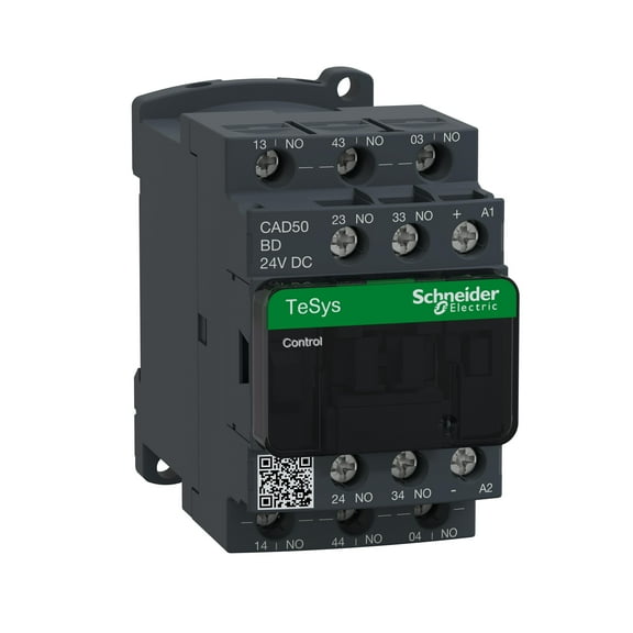 Schneider Electric IEC Control Relay,5NO,24VDC,10A CAD50BD