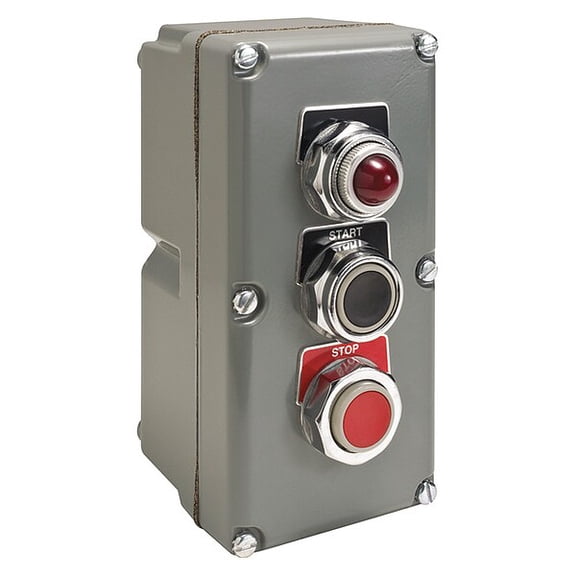 Schneider Electric CntrlStn,DeadEnd,2Buttn,Blk/Rd,1Light 9001KYK317