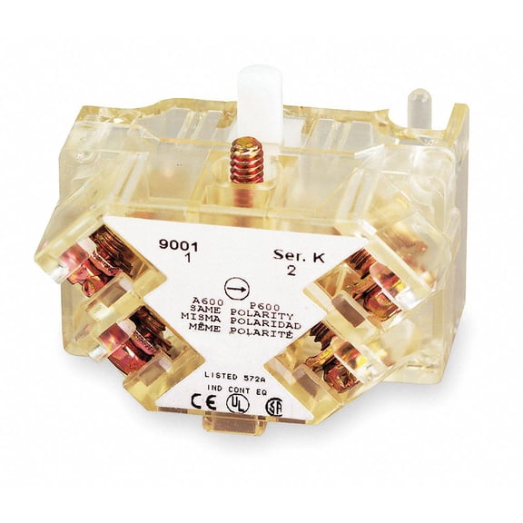 Contact Block, 30mm, 1NC/1NO Contact Form, 10A @ 600VAC Contact Rating
