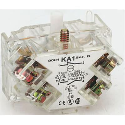 Schneider Electric Contact Block, Clear, SPDT, 30 mm 9001KA1G