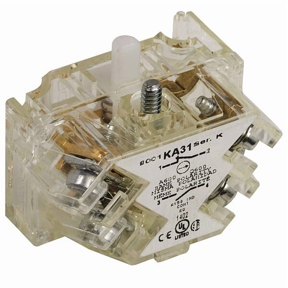 Schneider Electric Contact Block, Clear, SPDT, 30 mm 9001KA31
