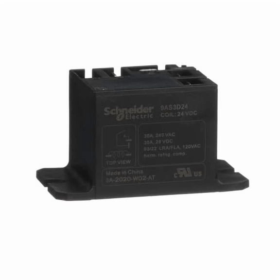 Panel Flange, Enclosed Power Relay, 30 A, 4 Pins, Faston Connector 9AS3D24