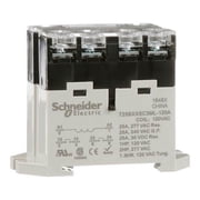 DIN Rail & Top Flange, Enclosed Power Relay, Square, 25 A, 6 Pins, Screw