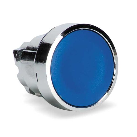 Schneider Electric Flush Push Button,Blue,Non-Illum,22mm ZB4BA6