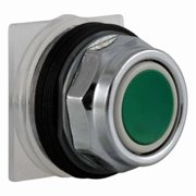 Push Button Operator, Flush, Momentary Action, Not Applicable Release, Non-Illuminated, Green