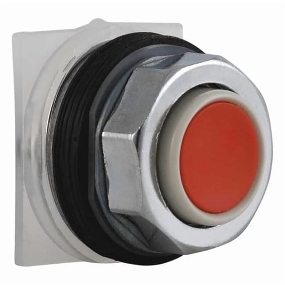 Push Button Operator, Flush, Momentary Action, Not Applicable Release, Non-Illuminated, Red
