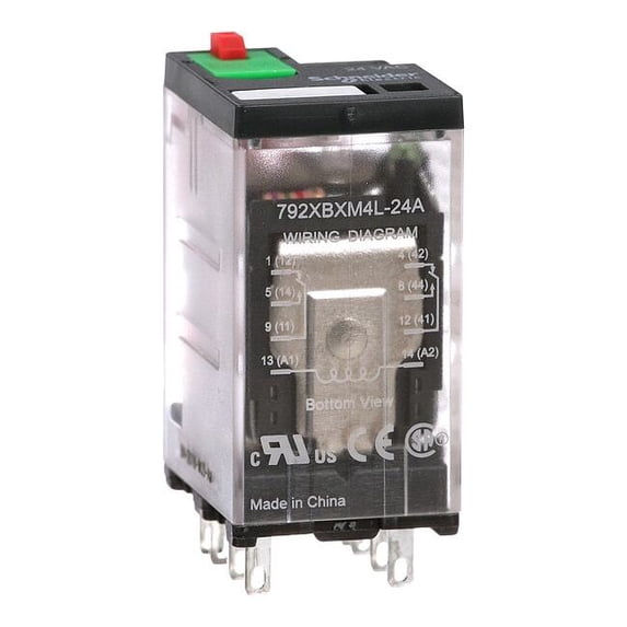 Schneider Electric Gen Purpose Relay,8 Pin,Square,24VAC 792XBXM4L-24A