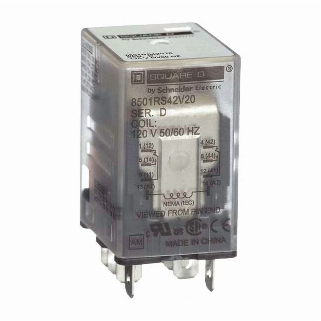 Schneider Electric General Purpose Relay,120VAC, 15A, 8Pins 8501RS42V20
