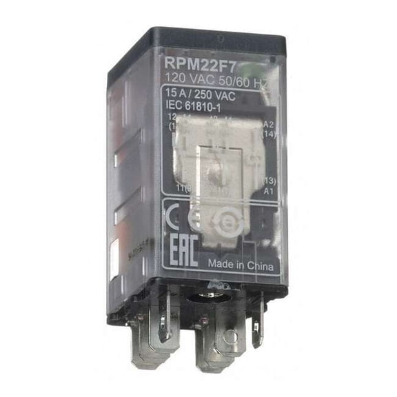 Schneider Electric General Purpose Relay,120VAC, 15A, 8Pins RPM22F7