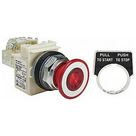 Schneider Electric Push Button Operator, 30 mm, SPDT, Red 9001KR9P38LRRH13